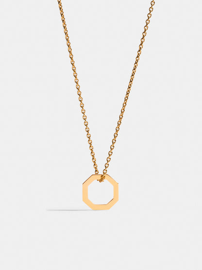 Fairer Schmuck: Small Octagon Anhänger in Gelbgold an Kette